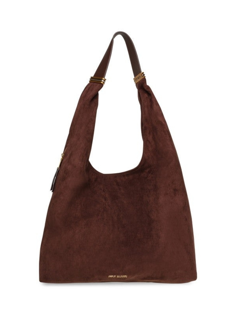 Steve Madden Dark Brown Suede Hobo Shoulder Bag